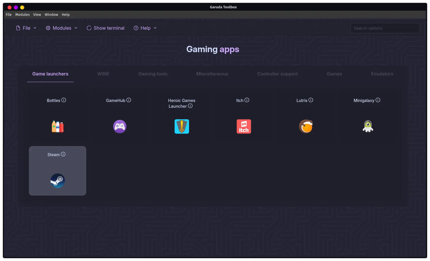 Gaming apps and launchers