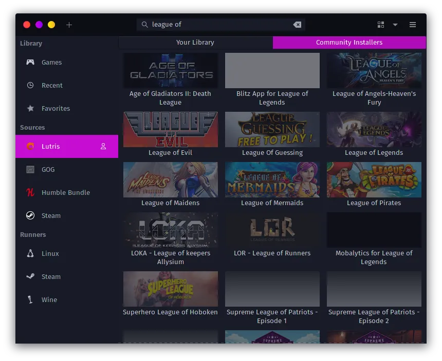 Lutris providing an easy way to install games on Linux
