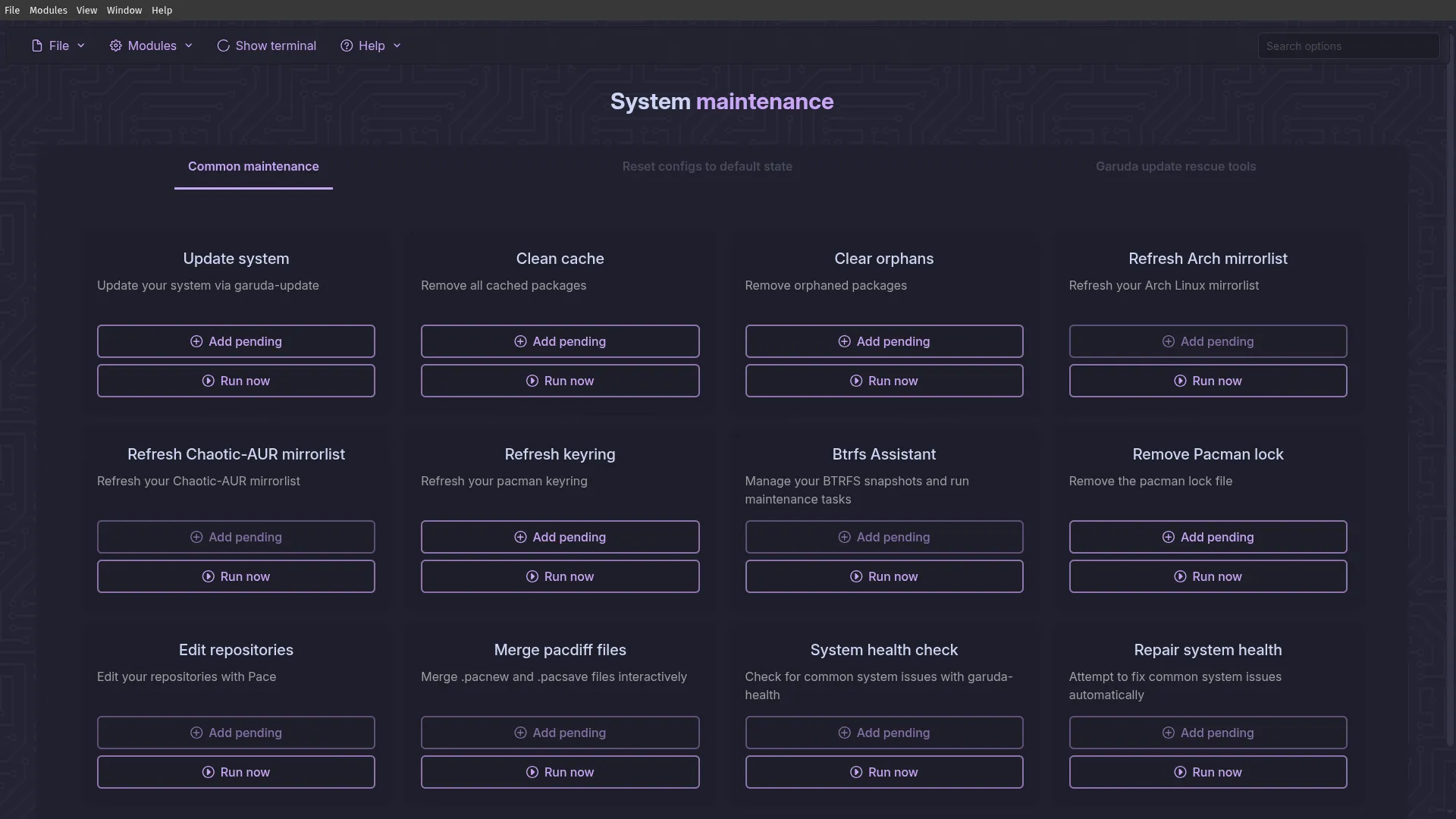 Garuda Toolbox: common maintenance