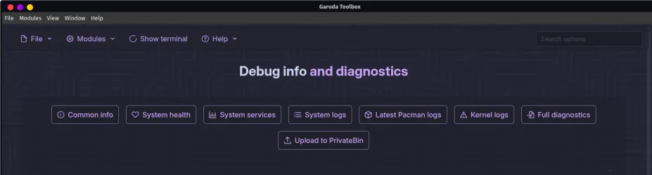 Garuda Toolbox: diagnostics